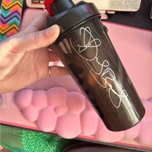 EXCLUSIVE! DLB AUTOGRAPHED Black R.E.L. Shaker Bottle with Red Lid